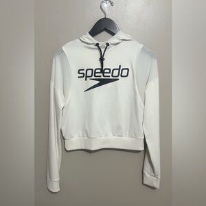 Speedo Logo Cropped Sweatshirt Hoodie Long Sleeve Size Small